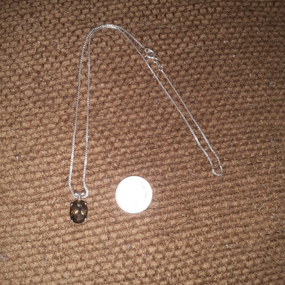 Topaz with silver chain